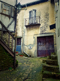 Low angle view of abandoned building