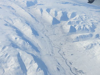High angle view of snowcapped mountain