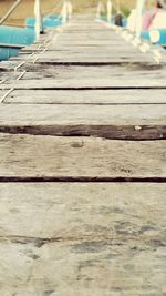 Close-up of wooden pier over water