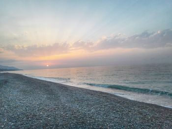 Scenic view of sea during sunset