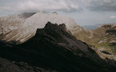 Scenic view of rocky mountains against sky