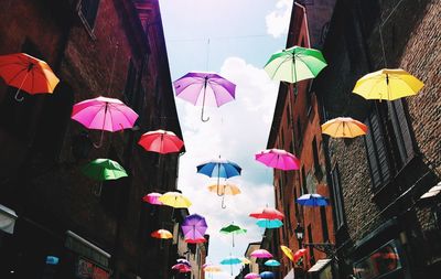 Low angle view of umbrella decoration