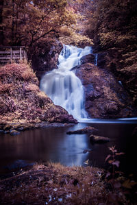 Scenic view of waterfall