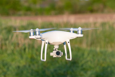 Low angle view of drone against sky