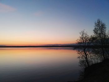 Scenic view of sea at sunset