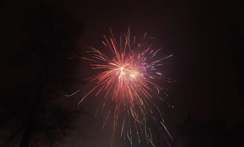 Low angle view of firework display