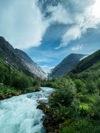 Scenic view of mountains against sky