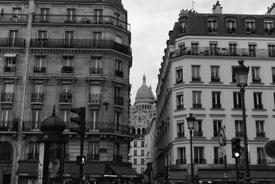 Low angle view of buildings in city