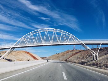 View of suspension bridge against sky