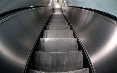 Low angle view of escalator