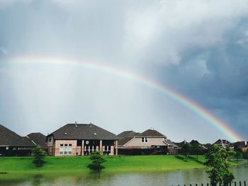 Rainbow over trees