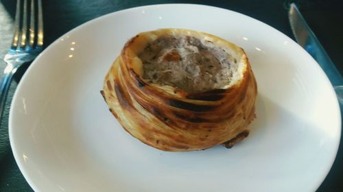 Close-up of bread in plate