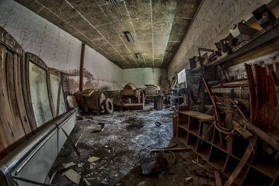 Interior of abandoned building