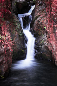 Scenic view of waterfall