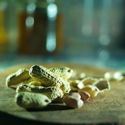 Close-up of peanuts on table