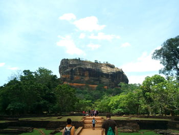 Tourists in old ruins