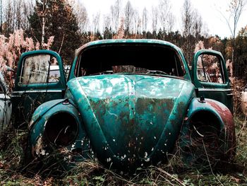 Abandoned vintage car