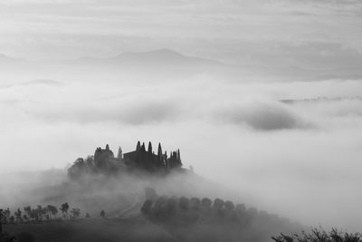 View of mountains against cloudy sky