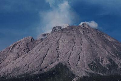 Panoramic view of volcanic mountain against sky