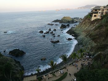 High angle view of sea against sky