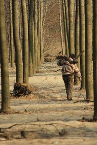 People walking in forest