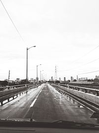 Road passing through power lines