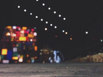 Defocused lights in city at night