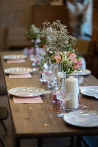 Flowers in vase on table