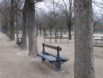 Empty bench in park