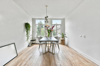 Potted plants on table at home