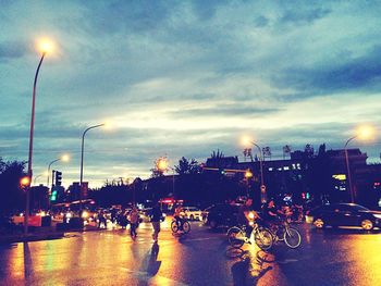 City street at sunset