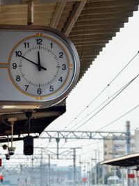 Low angle view of clock