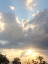 Low angle view of sky at sunset