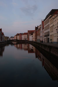 Reflection of buildings in water, brugge, belgium