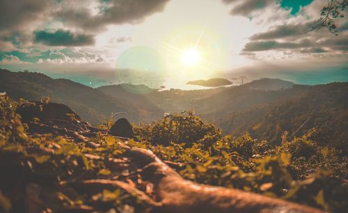 Scenic view of mountains against sky