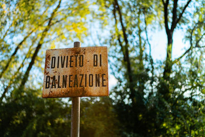 Low angle view of road sign