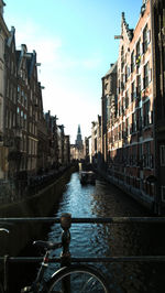 View of canal along buildings