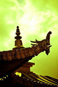 Close-up of carving on wall