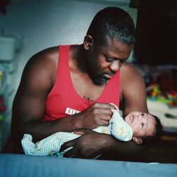 Portrait of a boy with toy