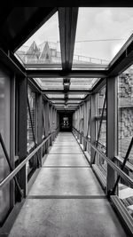 View of empty elevated walkway