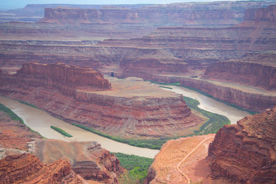 Scenic view of river amidst rock formations