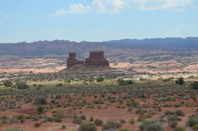 Looking east toward courthouse wash from la sal mountains viewpoint in arches national park
