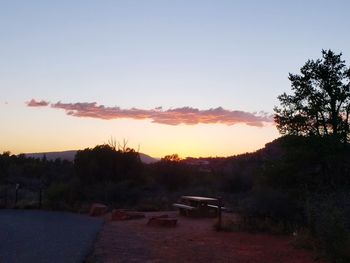 Scenic view of field against sky during sunset