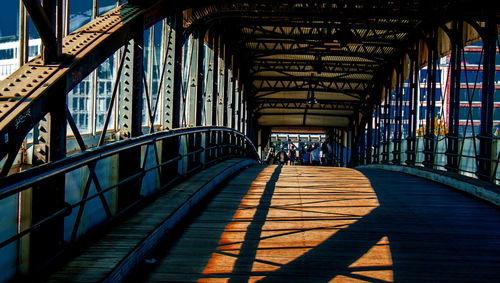 People on footbridge