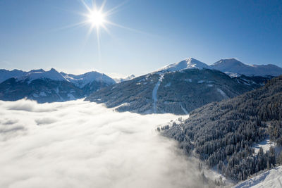 Scenic view of mountains against sky