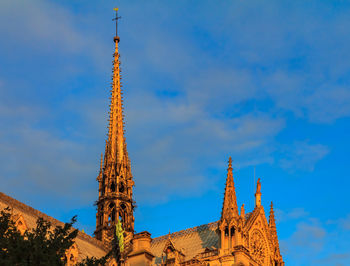 Low angle view of eiffel tower against sky