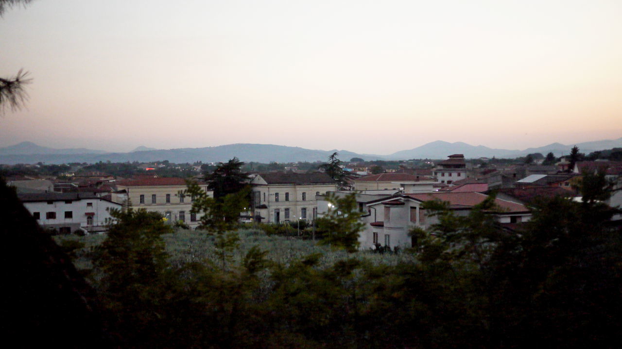 HIGH ANGLE VIEW OF HOUSES AGAINST SKY