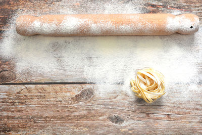 Directly above shot of bread on table