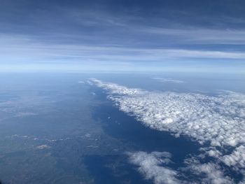 Aerial view of sea against sky