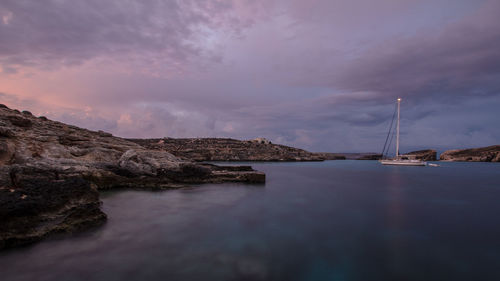 View of sea against cloudy sky